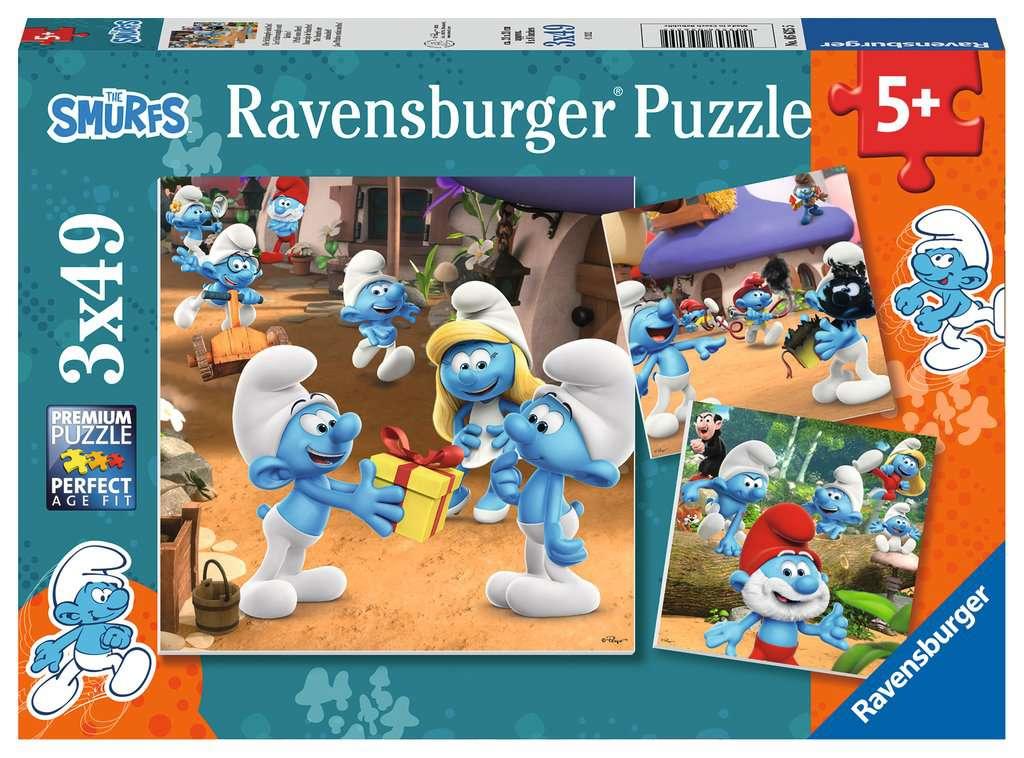 Ravensburger Kinderpuzzle - Die Schlümpfe sind los! - 3 x 49 Teile
