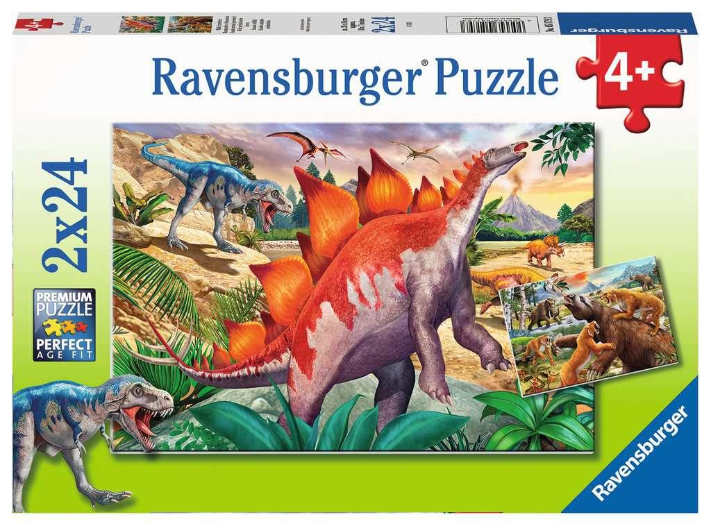 Ravensburger Puzzle - Wilde Urzeittiere - 2 x 24 Teile