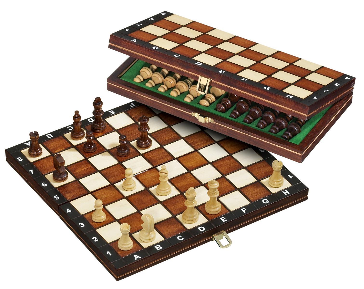 Schachkasette - Reiseschach, magnetisch, 30mm Felder, mit Randbeschriftung