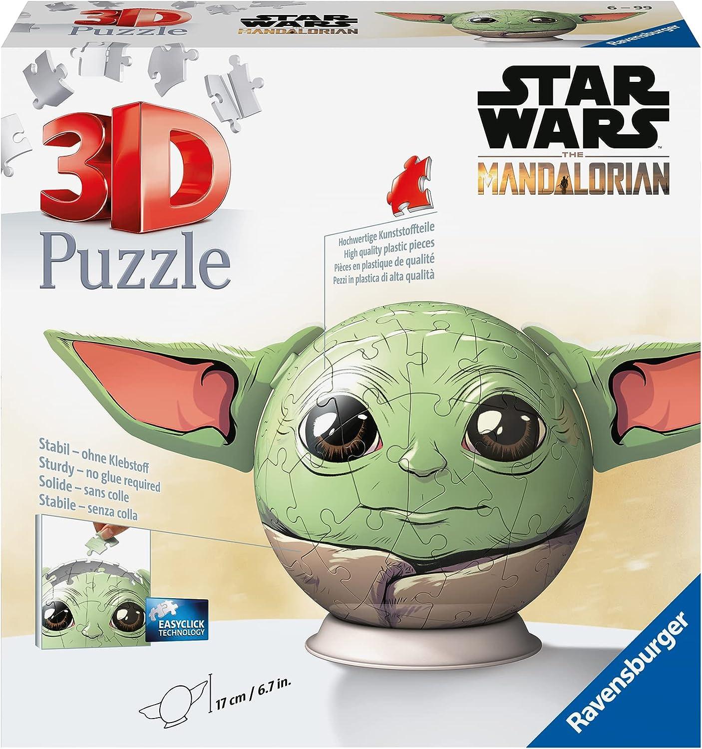 Ravensburger 3D Puzzle - Star Wars The Mandalorian: Puzzle-Ball Grogu mit Ohren