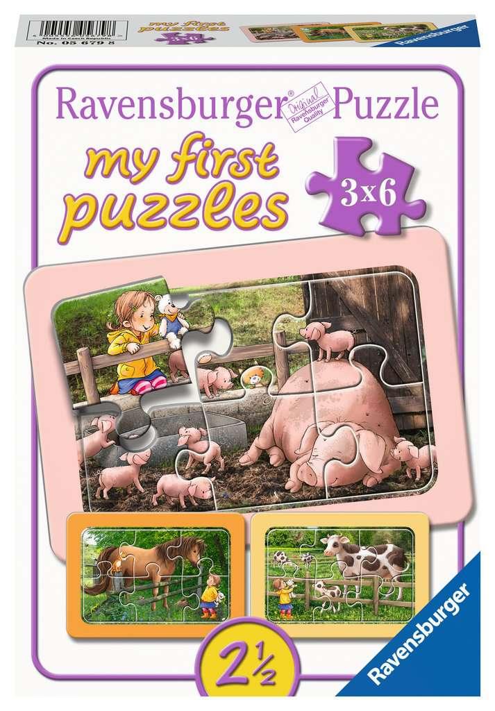 Ravensburger Kinderpuzzle - Lotta auf dem Bauernhof - 3x6 Teile