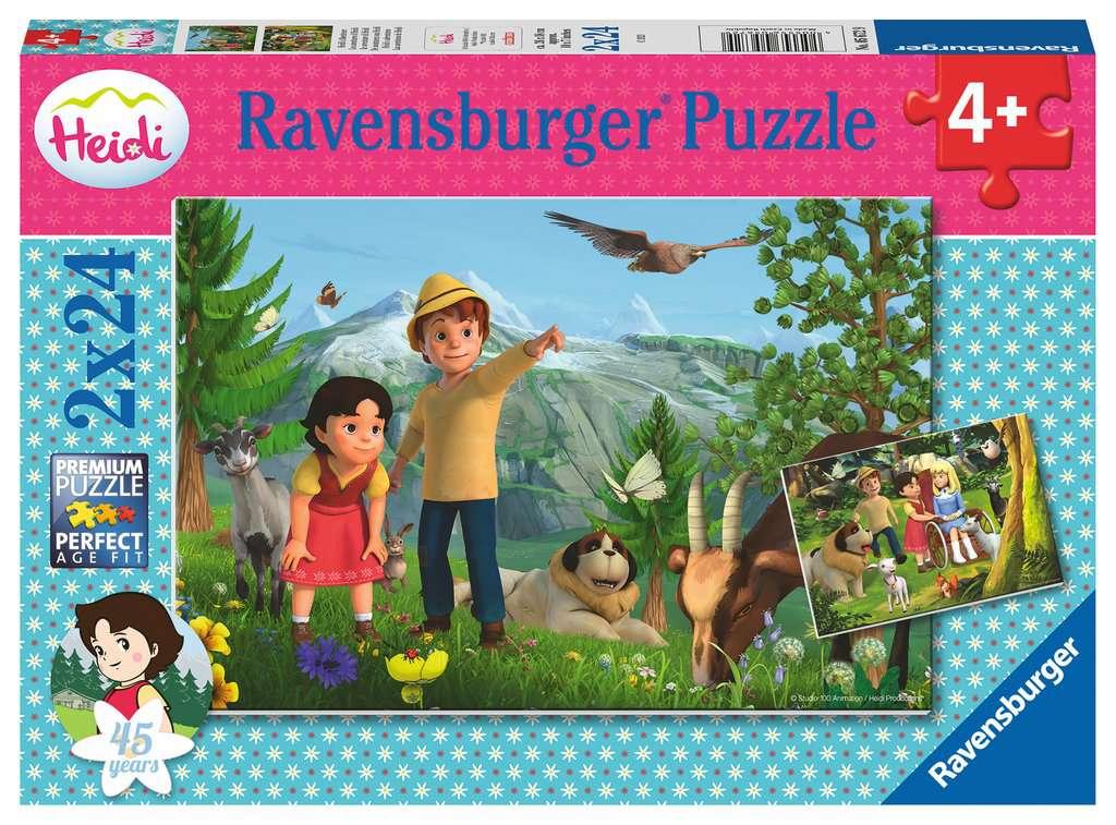 Ravensburger Kinderpuzzle - Heidis Abenteuer - 2x24 Teile
