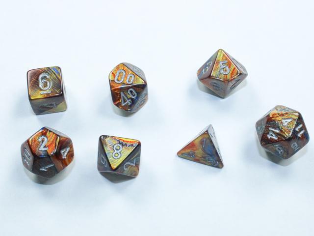 Chessex-20493: Lustrous Mini-hedral Gold/silver 7-Die set