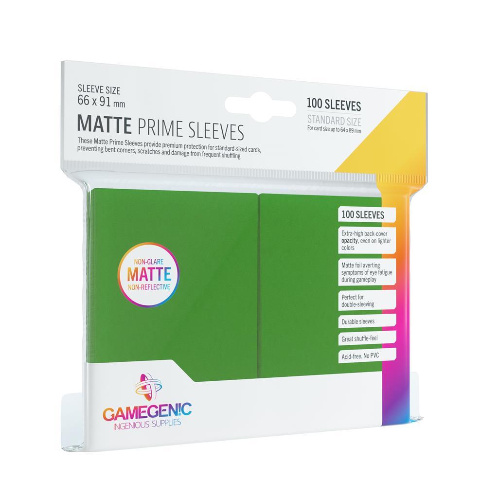 Gamegenic - Matte Prime Sleeves Standard Size, Green (100 Sleeves)