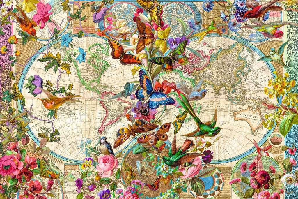Ravensburger Puzzle - Weltkarte mit Schmetterlingen - 3000 Teile