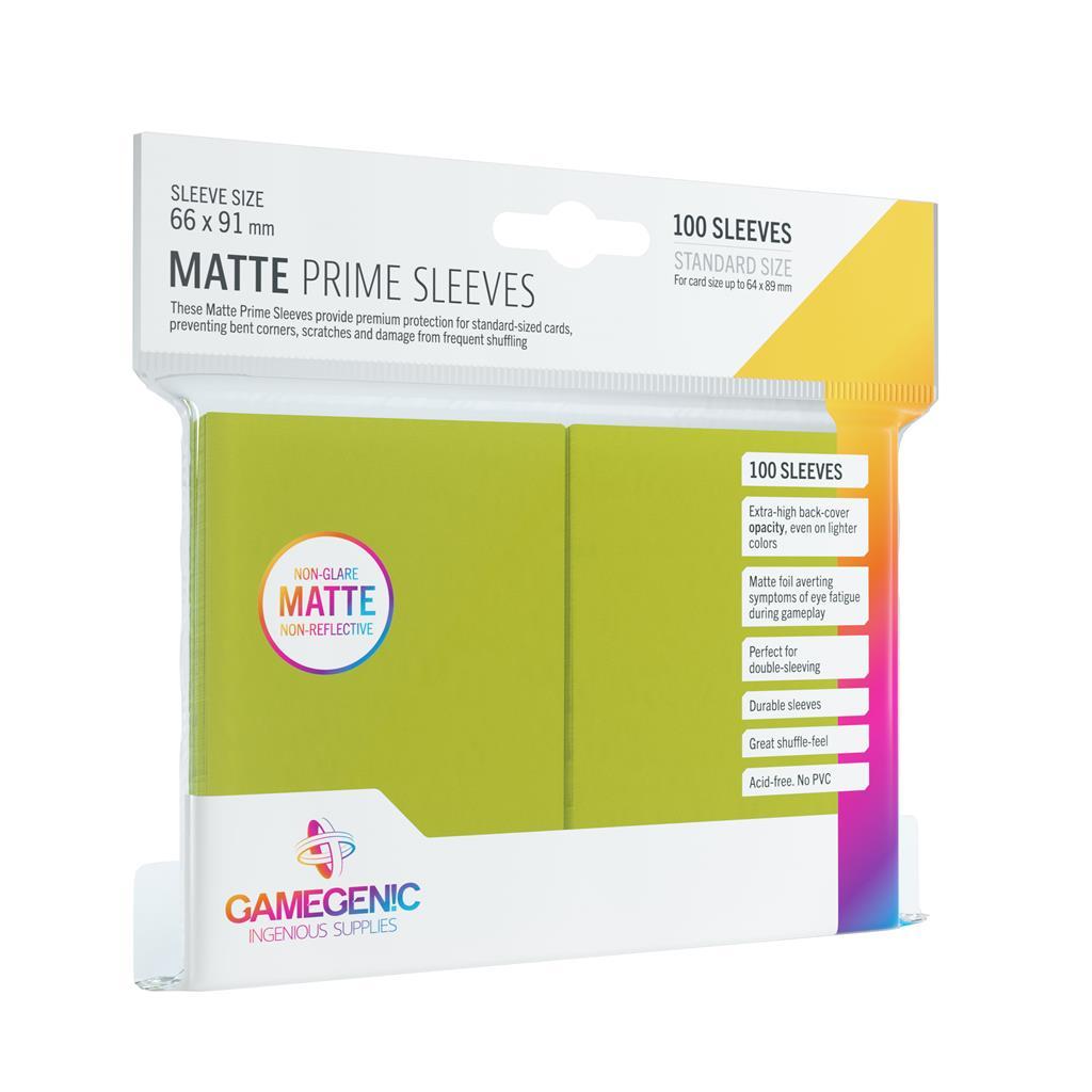 Gamegenic - Matte Prime Sleeves Standard Size, Lime (100 Sleeves)