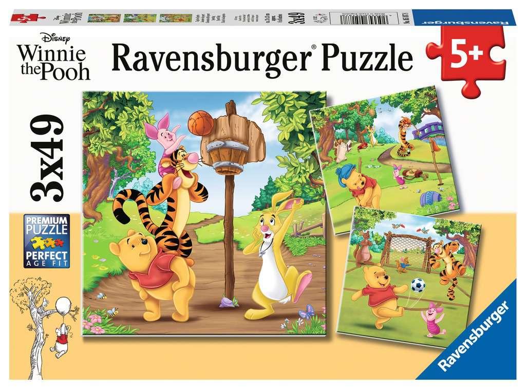 Ravensburger Kinderpuzzle - Disney Winnie Puuh: Tag des Sports - 3 x 49 Teile