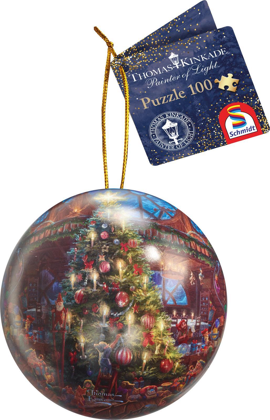 Schmidt Puzzle Weihnachtskugel mit Thomas Kinkade Motiven 100 Teile