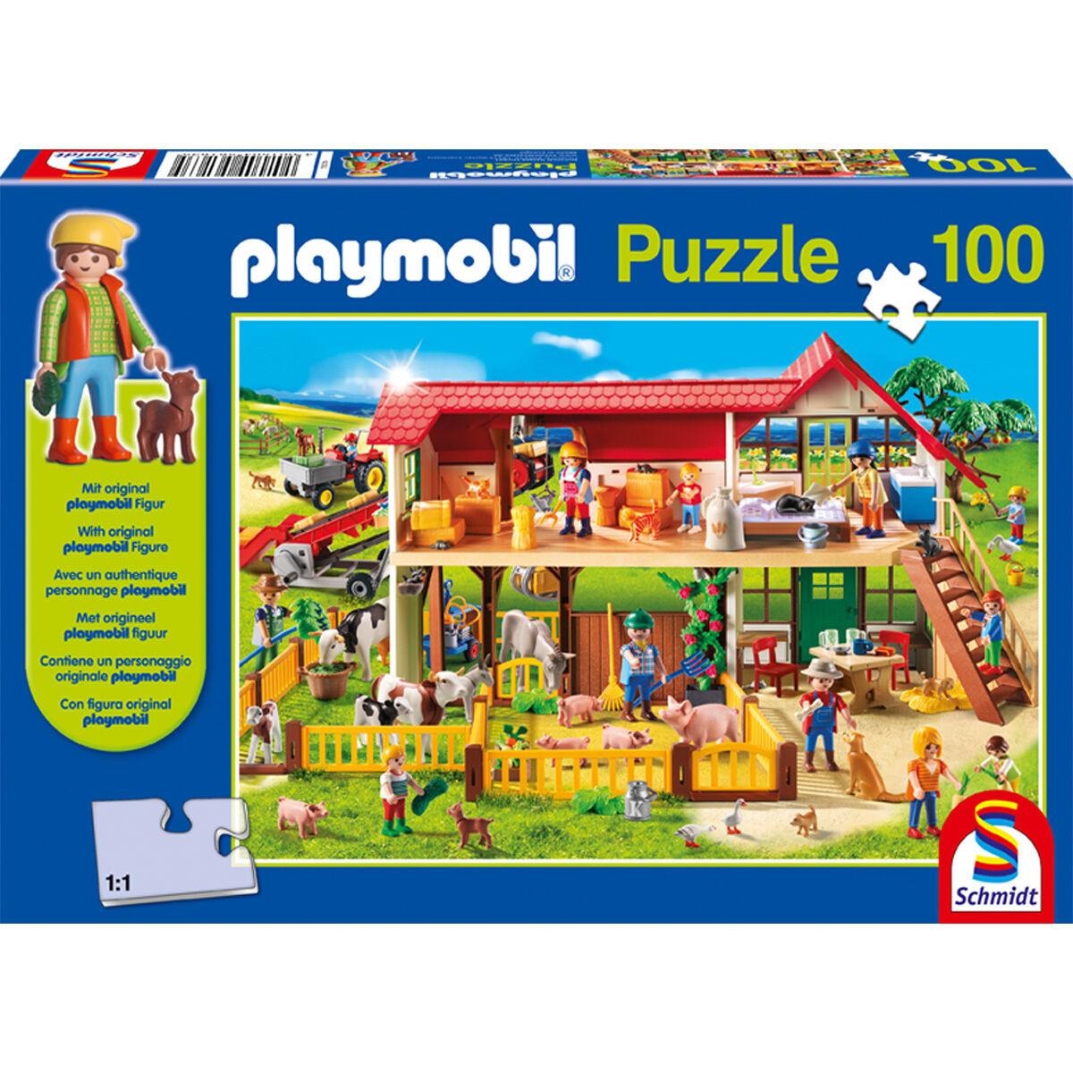 Schmidt Puzzle 100 Teile - Playmobil - Bauernhof (inkl Figur)