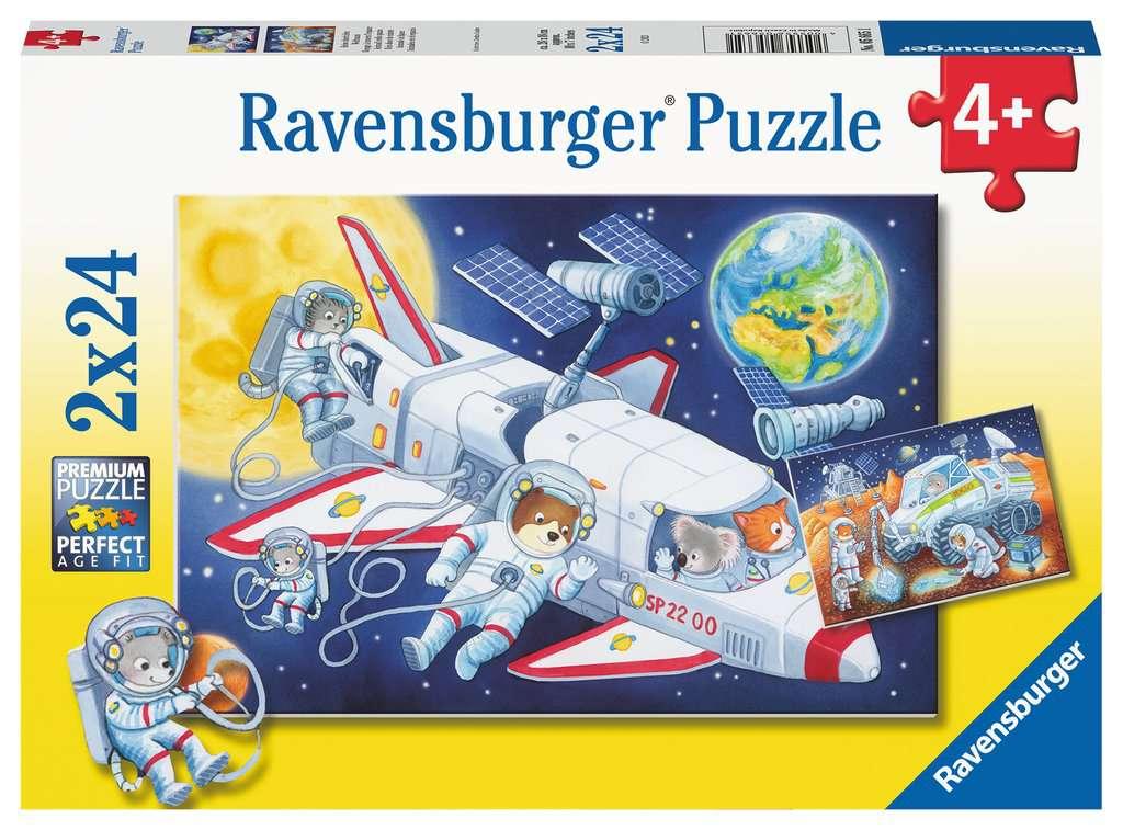Ravensburger Kinderpuzzle - Reise durch den Weltraum - 2x24 Teile