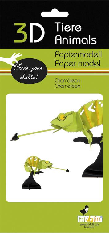 3D Papiermodell - Chamäleon