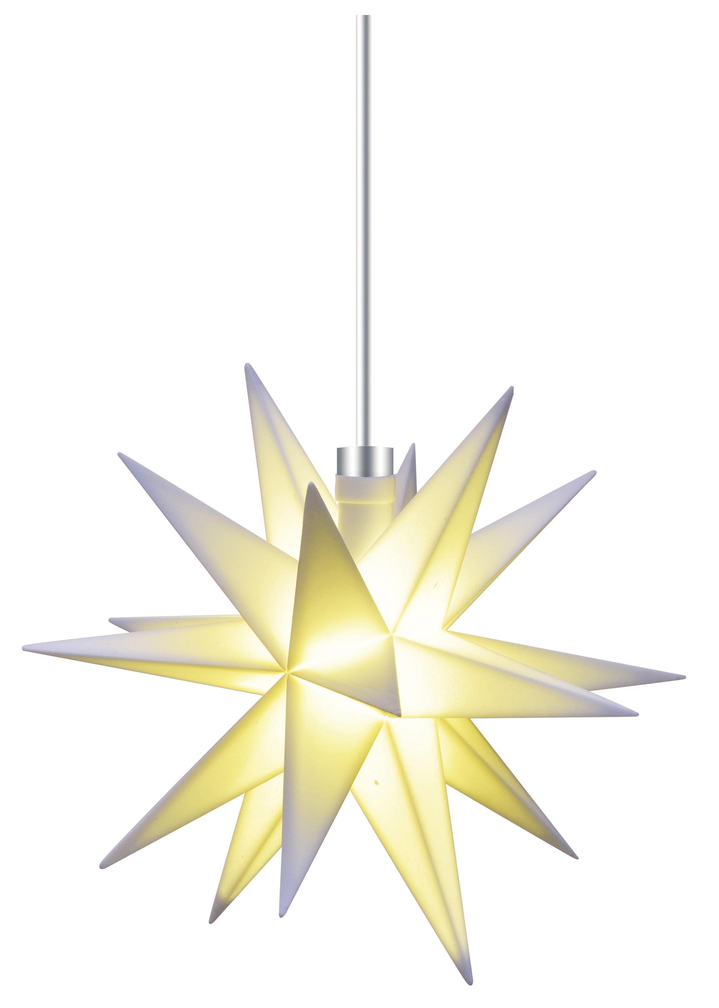 Leuchtender LED-Stern 18-Zacker (25cm) - weiß