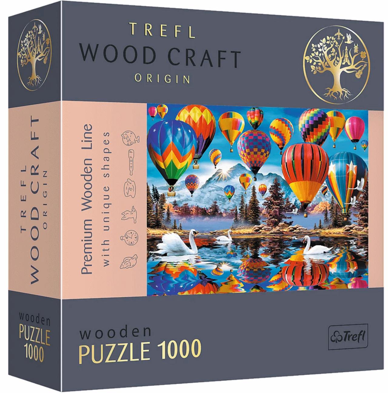 TREFL Premium Holzpuzzle - Bunte Heißluftballons - 1000 Teile